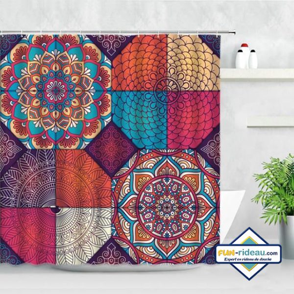 rideau de douche mandalas graphique