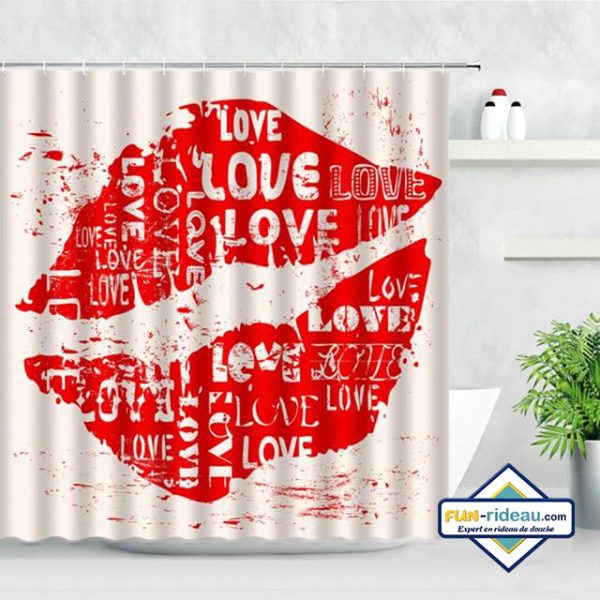 rideau de douche bouche love