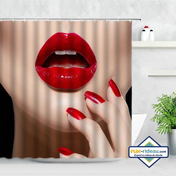 rideau de douche bouche craquante