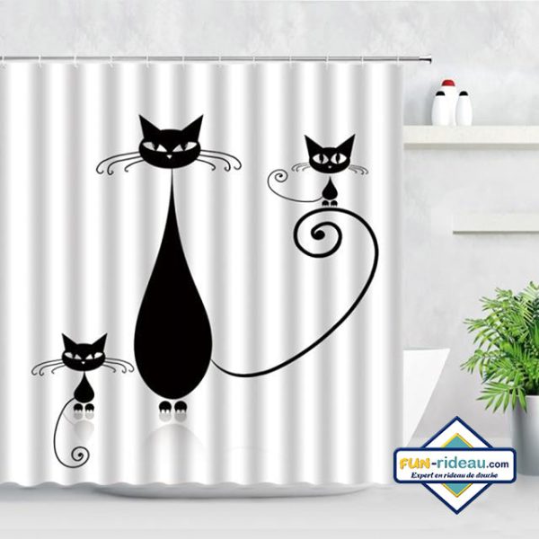 rideau de douche chat