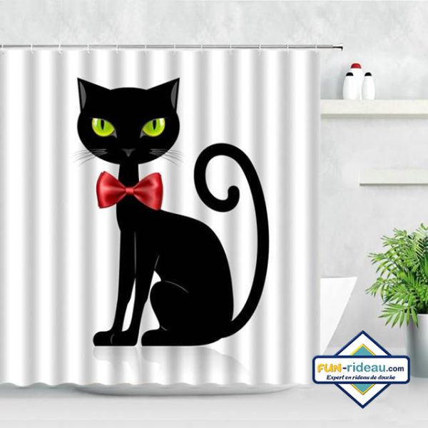 rideau de douche à motif animal chat