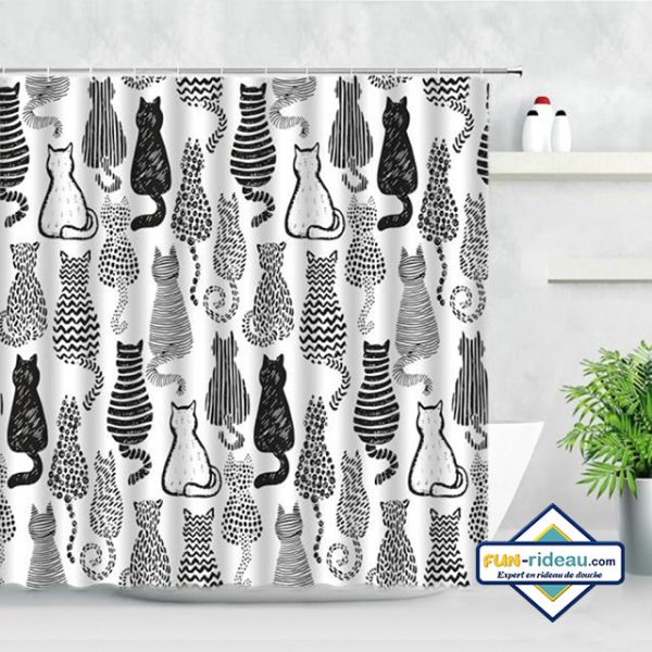 rideau de douche motif chat