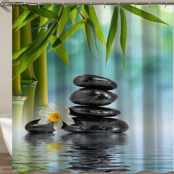 rideau de douche zen en polyester