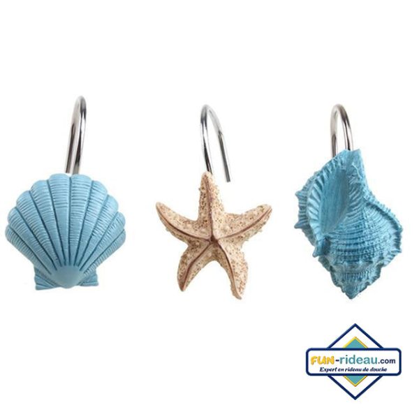 anneaux de rideau coquillages