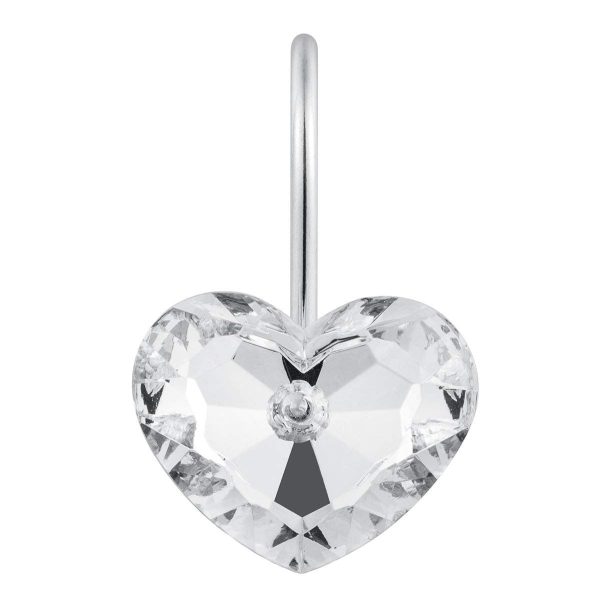 anneaux de rideau strass coeurs