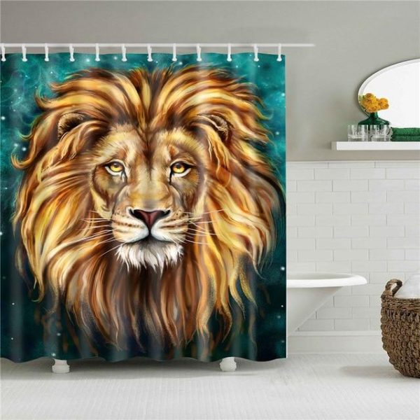 rideau de bain lion