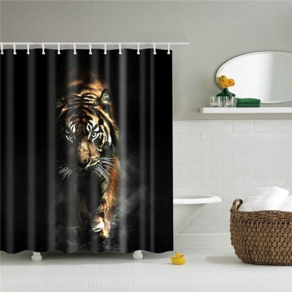 rideau de douche motif tigre