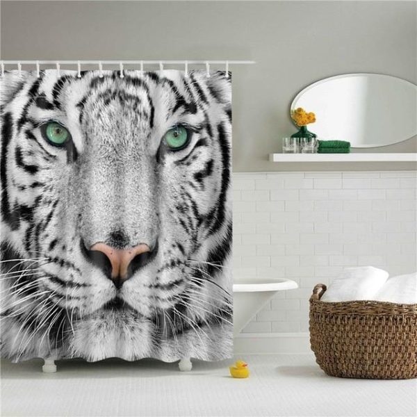 rideau de douche tigre blanc