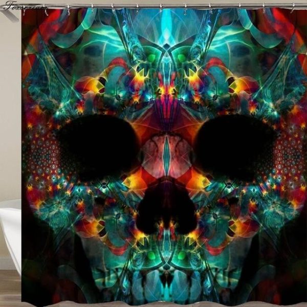 rideau de douche tête de mort