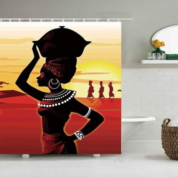 rideau de douche femme africaine