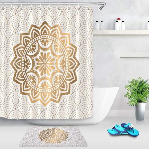 rideau de douche oriental doré