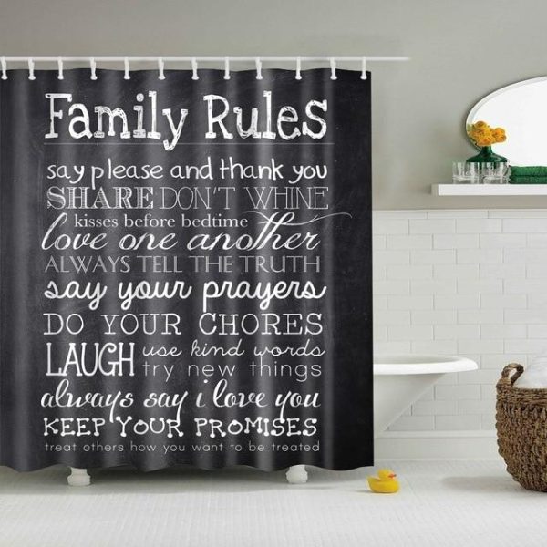 Rideau de Douche Original Family Rules
