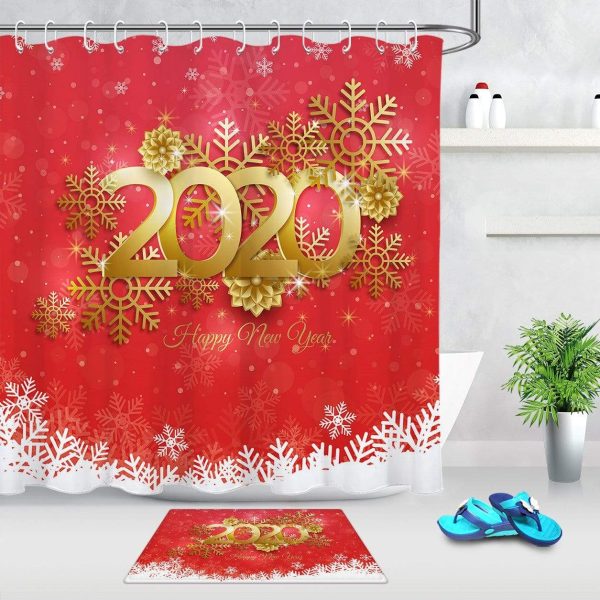 rideau de douche Happy New Year 2020