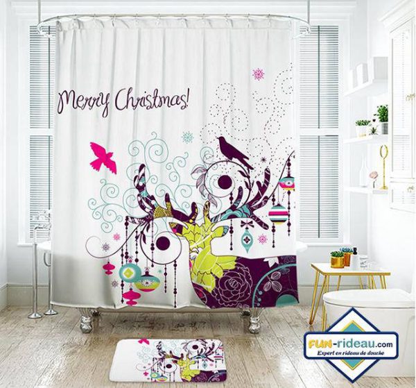 rideau de douche renne coloré