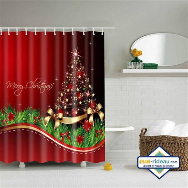 rideau de douche sapin de noel