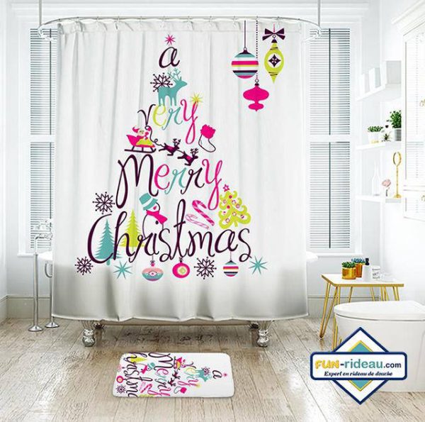 rideau de douche sapin en couleur