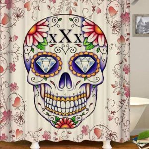 rideau de douche tête de mort