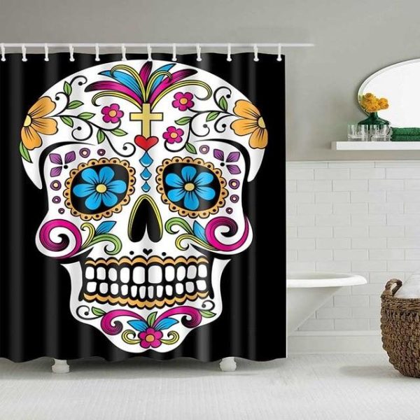 rideau de douche tête de mort calavera