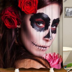 rideau de douche tête de mort