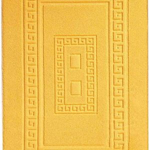 tapis de salle de bain jaune