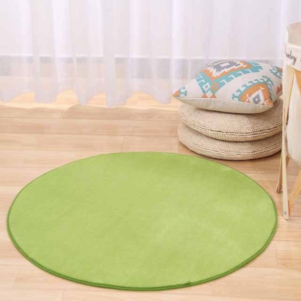 tapis de bain rond vert anis