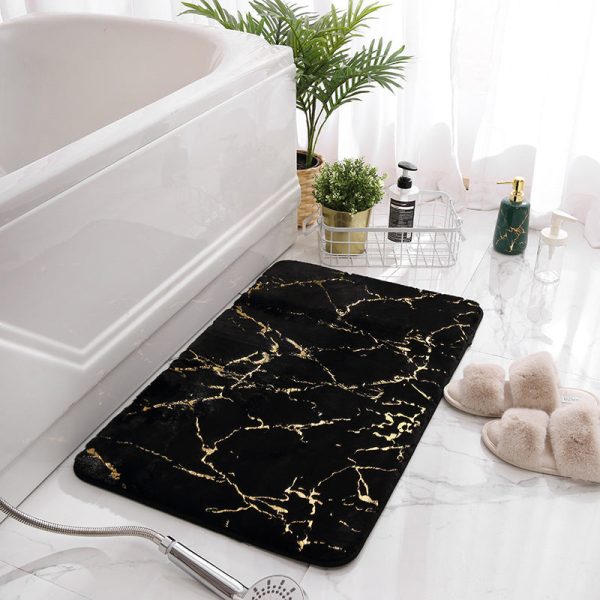 tapis noir salle de bain